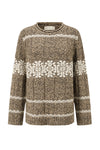 SWAYING 25 Autumn/Winter Fair Isle Jacquard Oversized Sweater SW-SW25AW1T25C1S2-ZB Brown and White